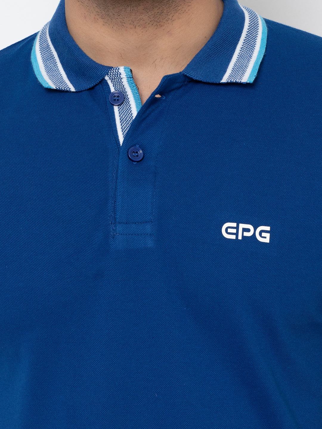 EPG Cotton Men's Polo  ( Collar ) T Shirt - Potomac ( Royal ) Blue