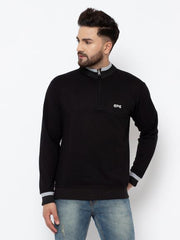 EPG Pure Cotton Fleece Men's Half Zip Jacket ( For Winters ) - Black