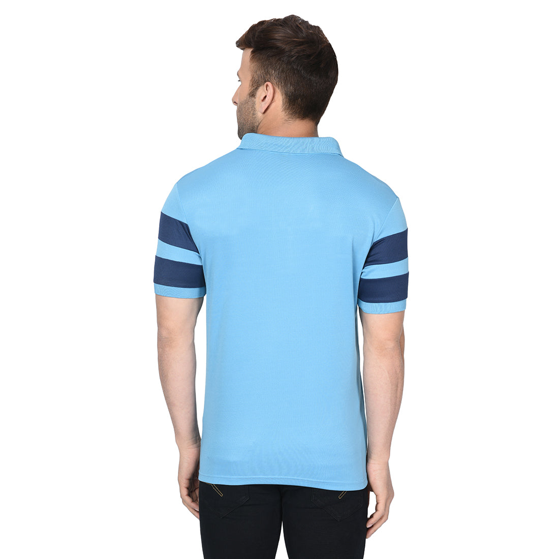 EPG Pure Cotton Men's  Panel  T-shirt - Blue color