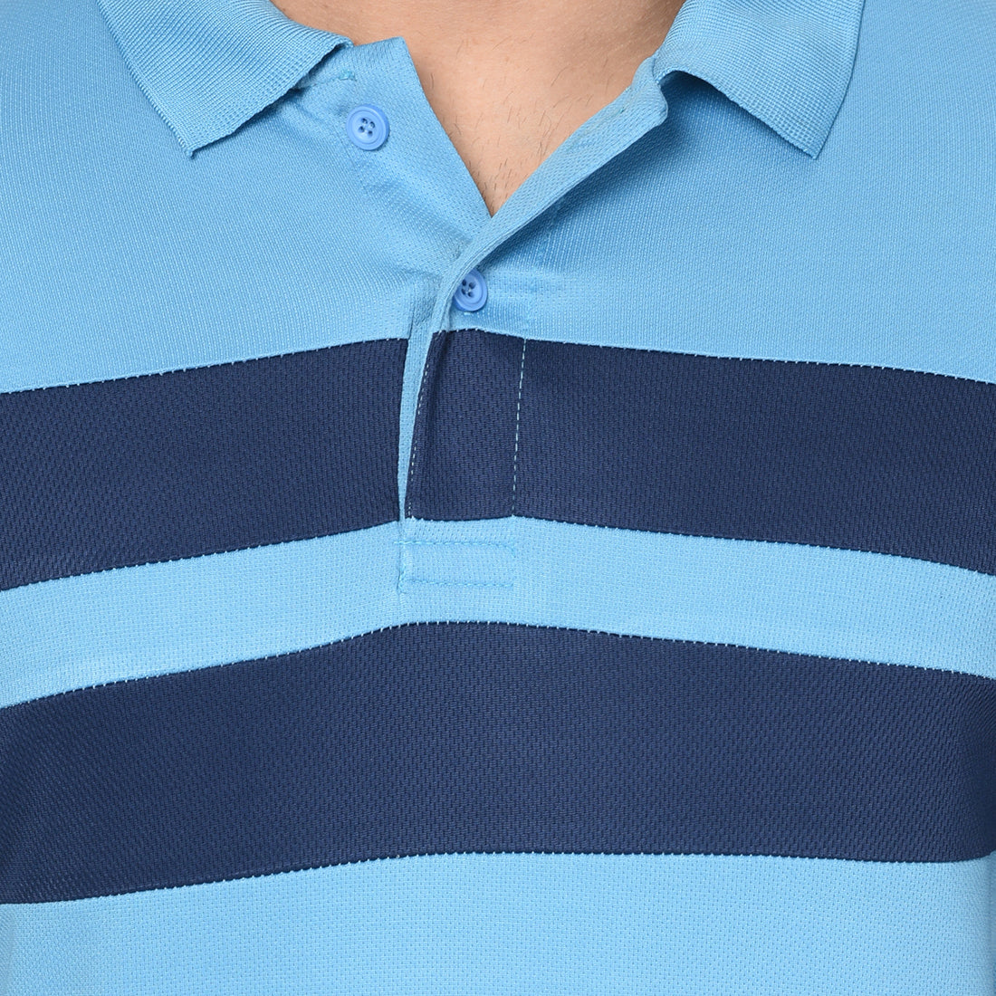 EPG Pure Cotton Full sleeves men's Mandarin collar T-shirt - Sky Blue –