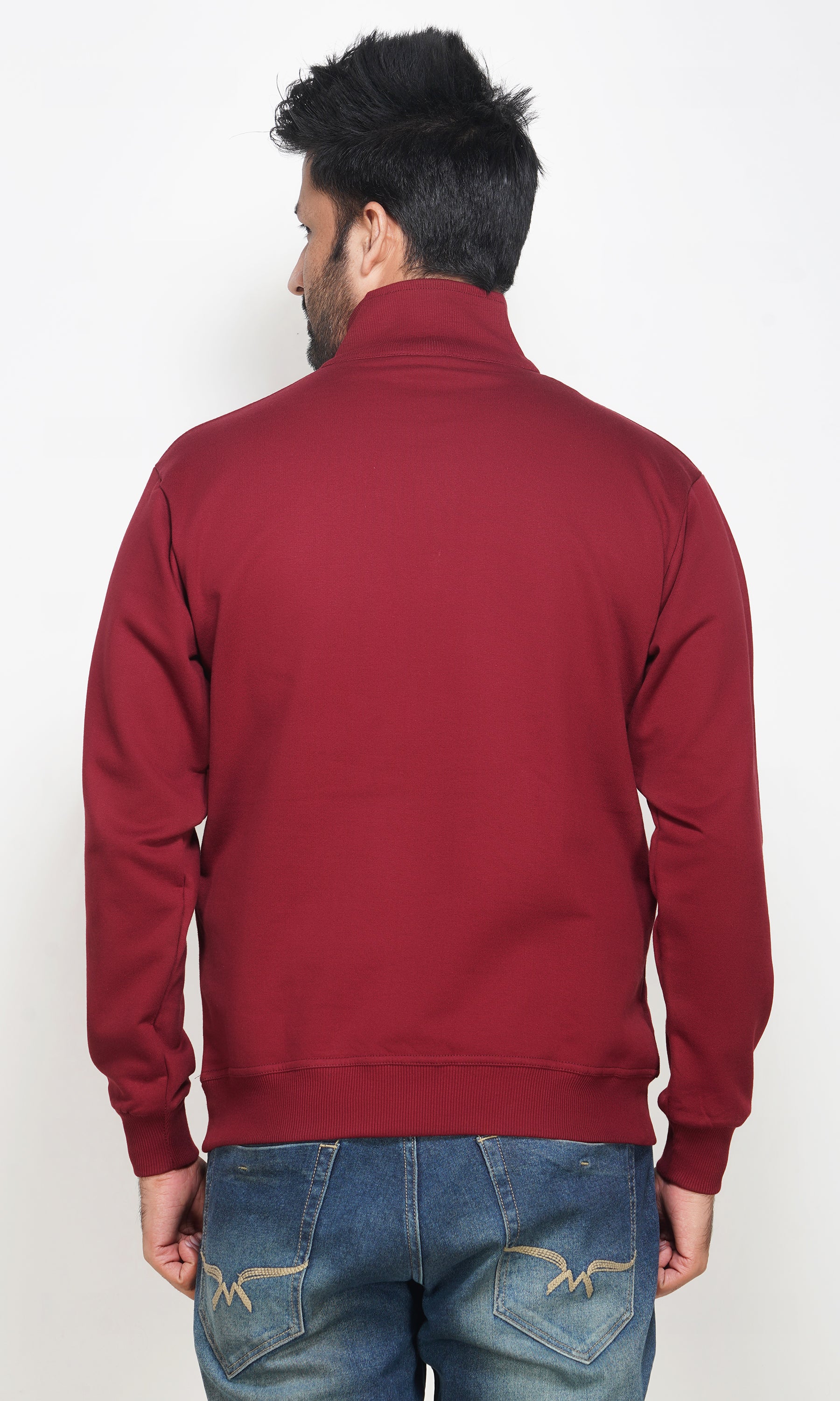 EPG Pure Cotton Fleece Men's Half Zip Jacket ( For Winters ) - Maroon